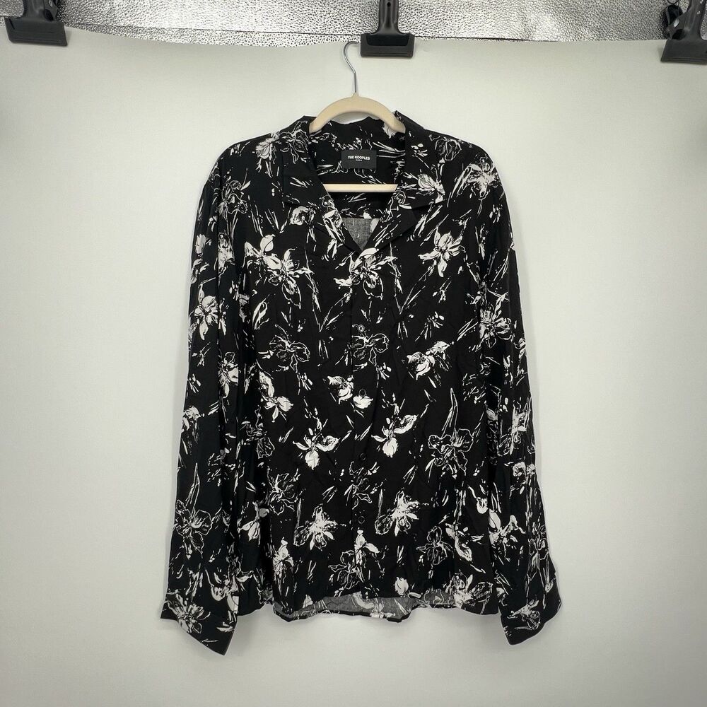 The Kooples Paris Wild Orchid Floral Mens Button Up Shirt Size L Resort Tropical